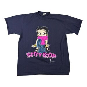 1997 Betty Boop Signal Sport 90's Blue T-Shirt Size Large